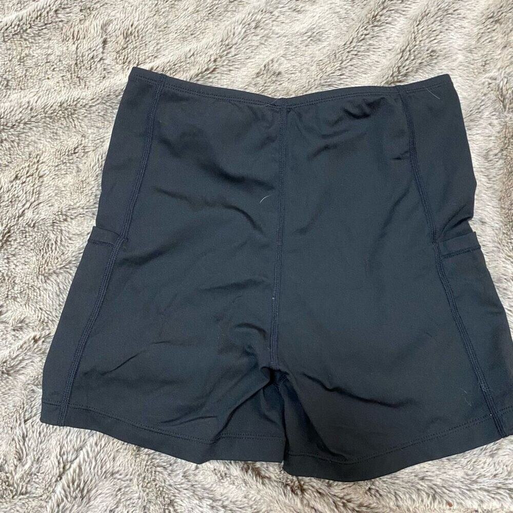 Black Athletic Bike Shorts With Side Pockets | Sz S View 3